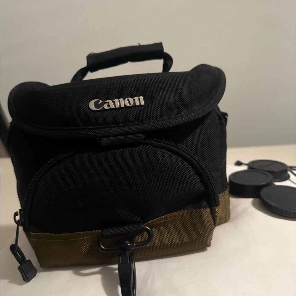 Canon Black DSLR Camera with Bag and Lenses